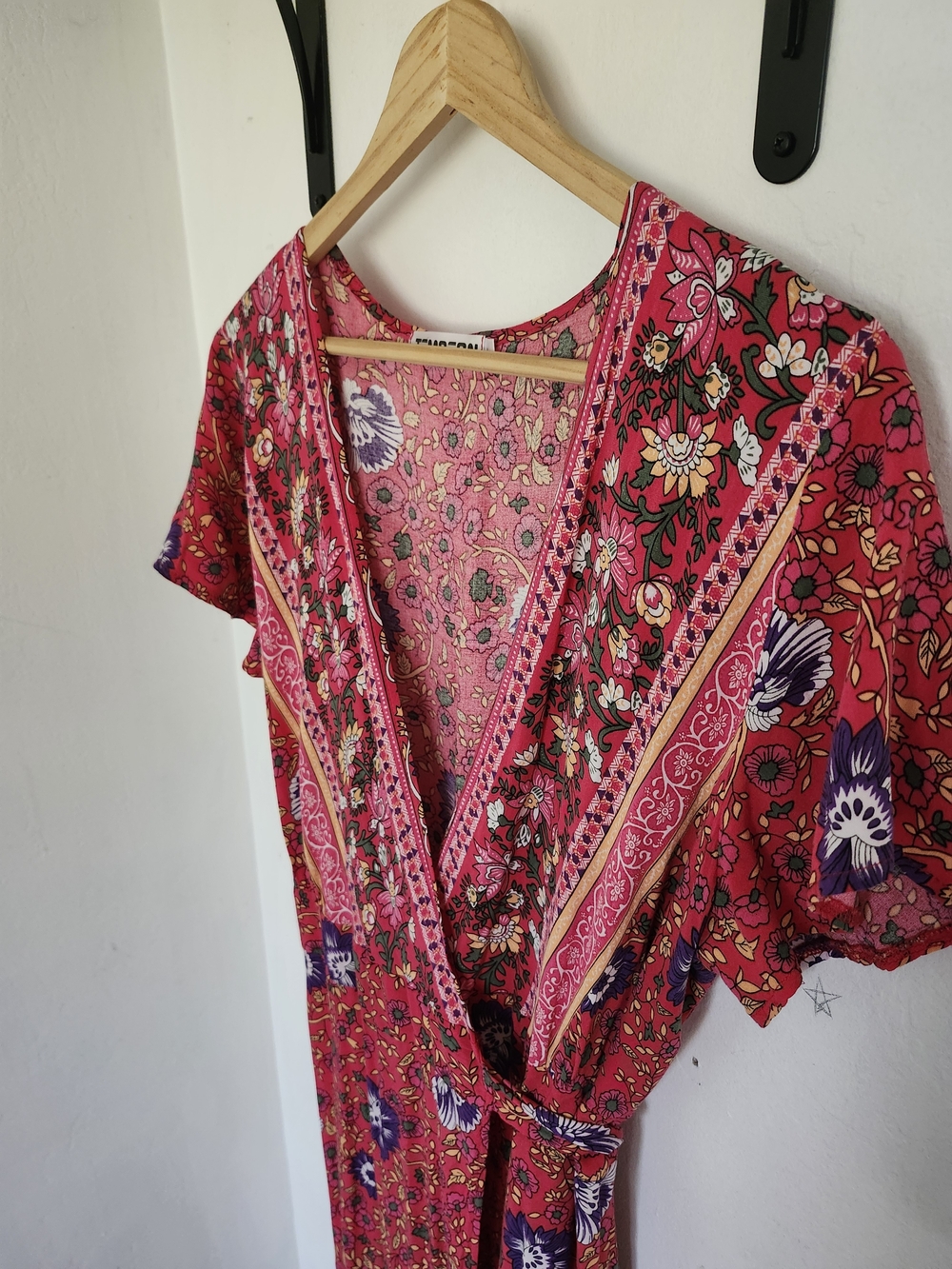 Pink Floral Wrap Dress